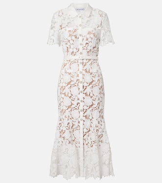 Belted lace shirt dress | Self-Portrait