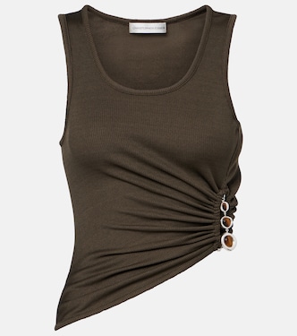 Droplet Crystal embellished ruched tank top | Christopher Esber