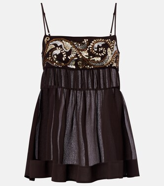 Verziertes Top aus Chiffon | Xu Zhi