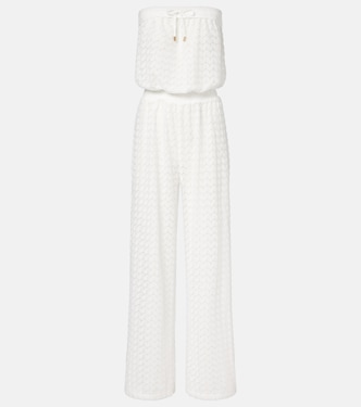 Viv sheer pointelle cotton-blend jumpsuit | Melissa Odabash