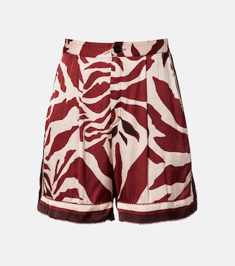 Isabelle printed satin shorts | Poupette St Barth
