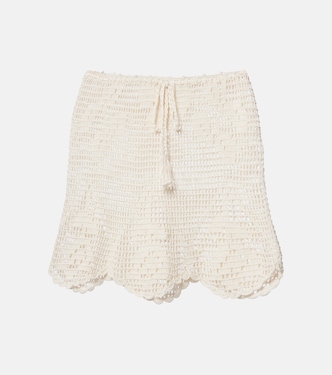 Rose crochet cotton miniskirt | Anna Kosturova