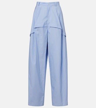 Paula's Ibiza striped cotton poplin wide-leg pants | Loewe