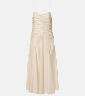 Raina ruched satin maxi dress | Khaite