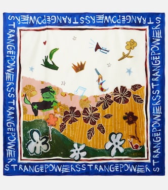 x MLAK Tangible Love printed silk twill scarf | Alémais