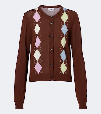 Cardigan Argyle aus Baumwolle | Ganni