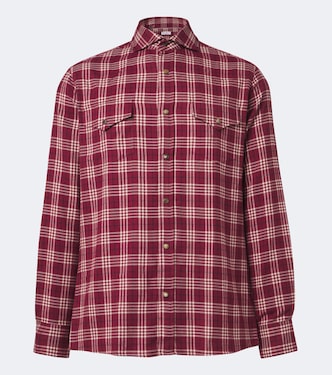 Camicia in misto cotone a quadri | Brunello Cucinelli