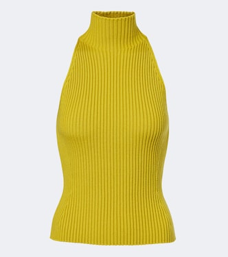 Ribbed-knit wool-blend halterneck top | Alaïa