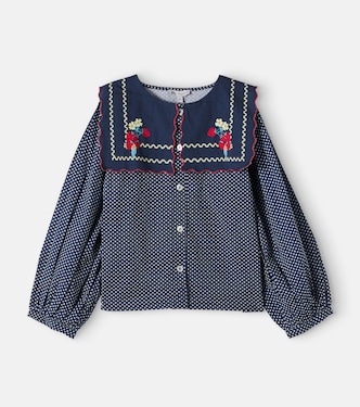 Constance embroidered polka-dot cotton blouse | Bebe Organic