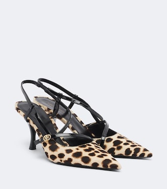 Double T calf hair slingback pumps | Tory Burch