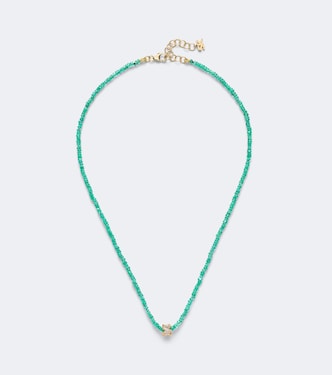 Halskette Infinite aus 18kt Gelbgold mit Diamanten und Smaragden | Suzanne Kalan