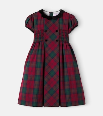Arcadia bow-detail plaid cotton dress | La Coqueta