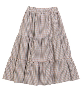 Houndstooth cotton and wool skirt | Paade Mode