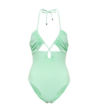 Cutout halterneck swimsuit | Self-Portrait