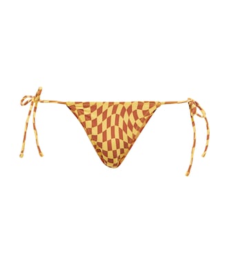 Praia checked self-tie bikini bottoms | Tropic of C