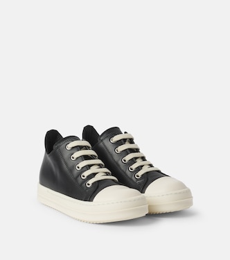 Strobe leather low-top sneakers | Rick Owens Kids