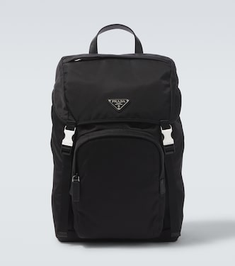 Re-Nylon leather-trimmed backpack | Prada
