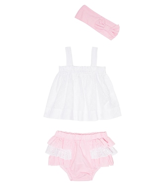 Baby headband, top and bloomers set | Monnalisa