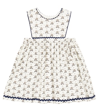 Baby Jupiter embroidered cotton dress | Caramel