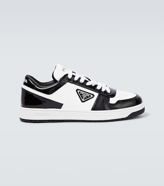 Downtown leather low-top sneakers | Prada