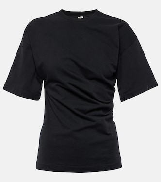 Gathered cotton jersey T-shirt | Toteme
