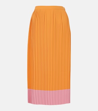 Colorblocked pleated midi skirt | Dries Van Noten