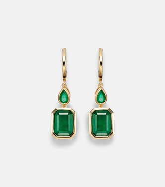 Boucles d'oreilles Illusion en or 18 ct et émeraudes | Shay Jewelry