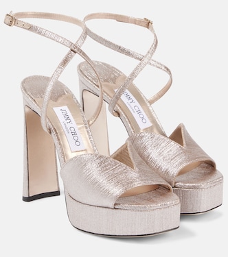 Karli 125 glitter platform sandals | Jimmy Choo