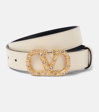VLogo Signature embellished leather belt | Valentino Garavani