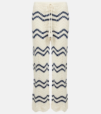 Pantalon ample Nautical en crochet de coton | Anna Kosturova