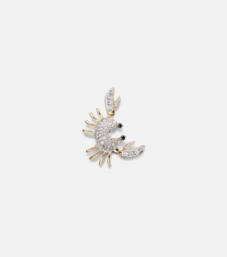 Crustacé 9kt gold single earring with diamonds | Yvonne Léon