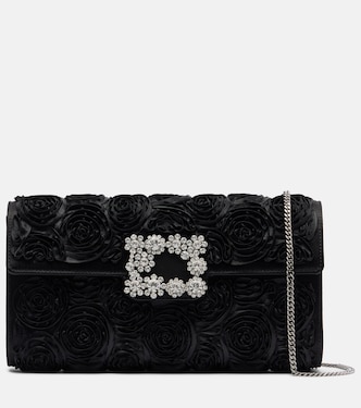 Efflorescence embellished satin clutch | Roger Vivier