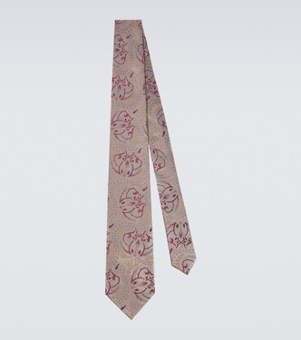 Paisley silk jacquard tie | Charvet