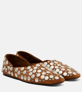 Jane studded suede ballet flats | Khaite