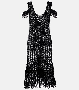 Ruffled crochet cotton midi dress | JW Anderson