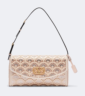 DeVain Small embellished satin shoulder bag | Valentino Garavani