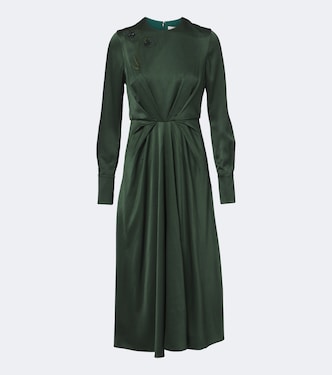 Abito midi in seersucker di satin | Erdem
