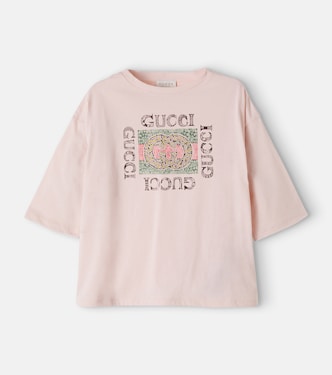 Logo printed cotton jersey T-shirt | Gucci Kids