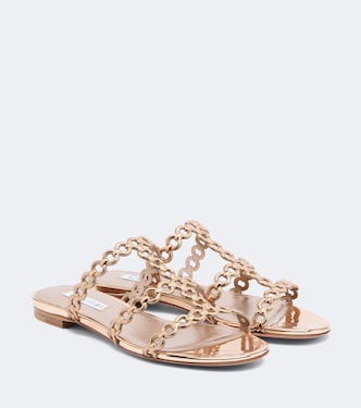 Infinity Chain mirrored leather sandals | Aquazzura