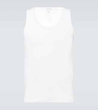 Ribbed-knit cotton-blend tank top | Bottega Veneta