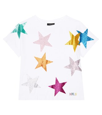 Embellished cotton jersey T-shirt | Monnalisa