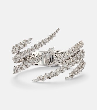 18kt white gold cuff bracelet with diamonds | Yeprem