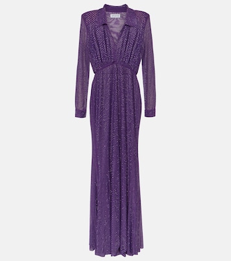 Verziertes Maxikleid aus Mesh | Self-Portrait