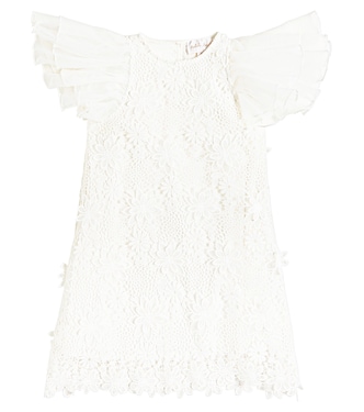 Lace-trimmed ruffled dress | Petite Amalie  