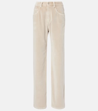 Dyed cotton wide-leg pants | Brunello Cucinelli