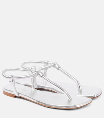 Juno metallic leather thong sandals | Gianvito Rossi