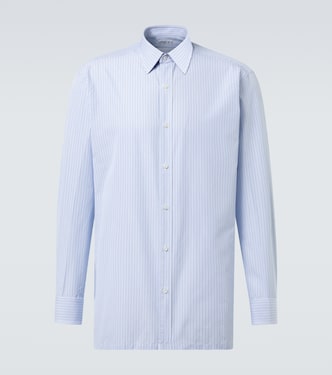 Striped cotton poplin shirt | Charvet
