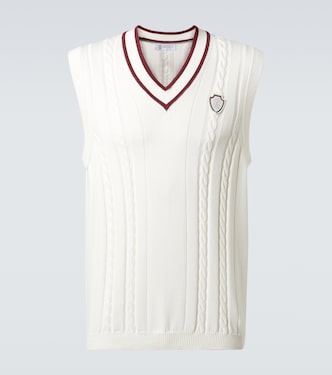 Cable-knit cotton sweater vest | Brunello Cucinelli
