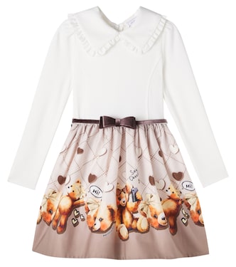 Printed cotton-blend dress | Monnalisa