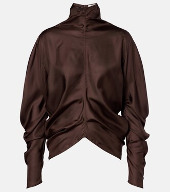 Miles垂褶真丝女式上衣 | The Row